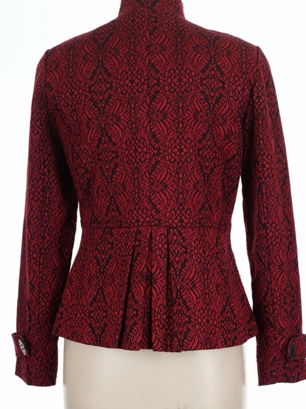 Coldwater Creek Vintage 90s Jacquard Blazer Red Black Size 20 NWOT - Picture 2 of 3